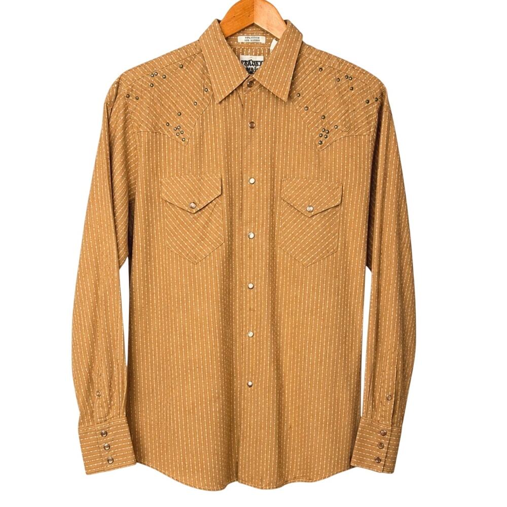 90's Vintage Franky Max Western Shirt Pearl Snap Rhinestone Rodeo Cowboy Size L